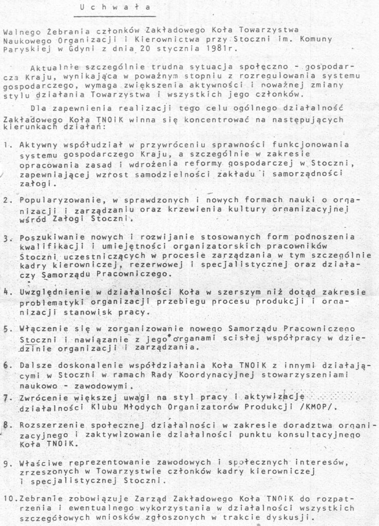 Uchwała ZKTNOiK z 1981 r. - Klub Mistrza