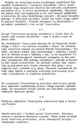 Akt notarialny powstania Stoczni w Gdyni