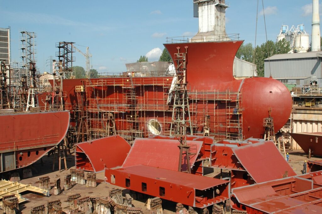 Budowa statk&oacute;w w dokach &ndash; 8276-2 &ndash; foto. Tadeusz Lademann